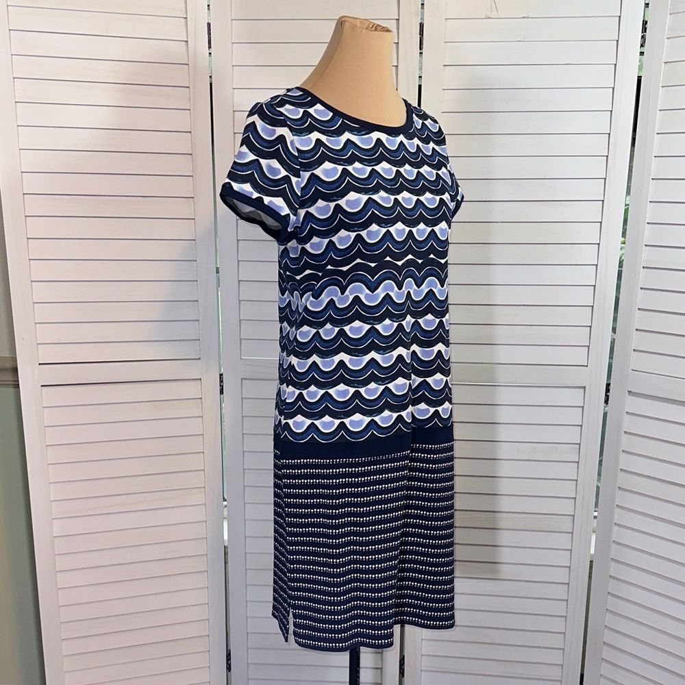 Tommy Bahama Navy Wave Print T-Shirt Dress Size SP NWOT - Picture 6 of 12